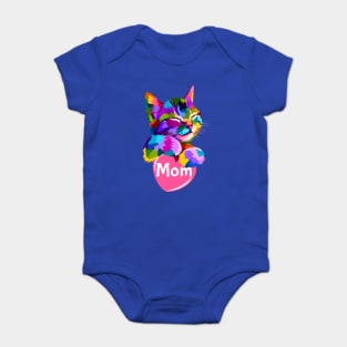 Cat Mom Heart Humor Baby Bodysuit